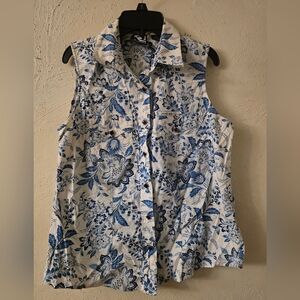 Rockies Blue and White Floral Blouse